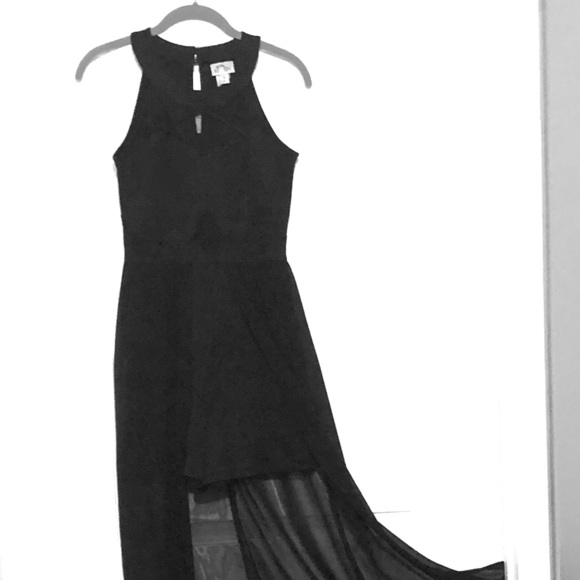 SWEET STORM Pants - Elegant Black dressy shorts with open sheer skirt